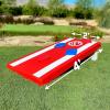 GoSports 4 x 2 ft All Weather Cornhole Boards – American Flag, Red, or Blue – Game Set Includes 8 Bean Bags & Rules(Red Edition)