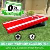 GoSports 4 x 2 ft All Weather Cornhole Boards – American Flag, Red, or Blue – Game Set Includes 8 Bean Bags & Rules(Red Edition)