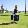 GoSports 4 x 2 ft Aluminum Cornhole Game Sets – Choose LED Lights or Standard – Set Includes 2 Foldable Regulation Size Boards, 8 Bean Bags, & Rules(Black Edition)