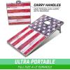GoSports 4 x 2 ft Aluminum Cornhole Game Sets – Choose LED Lights or Standard – Set Includes 2 Foldable Regulation Size Boards, 8 Bean Bags, & Rules(LED America)