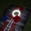 GoSports 4 x 2 ft Aluminum Cornhole Game Sets – Choose LED Lights or Standard – Set Includes 2 Foldable Regulation Size Boards, 8 Bean Bags, & Rules(LED Rustic)
