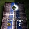 GoSports 4 x 2 ft Aluminum Cornhole Game Sets – Choose LED Lights or Standard – Set Includes 2 Foldable Regulation Size Boards, 8 Bean Bags, & Rules(LED Rustic)