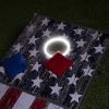 GoSports 4 x 2 ft Aluminum Cornhole Game Sets – Choose LED Lights or Standard – Set Includes 2 Foldable Regulation Size Boards, 8 Bean Bags, & Rules(LED America)