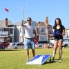 GoSports 4 x 2 ft Aluminum Cornhole Game Sets – Choose LED Lights or Standard – Set Includes 2 Foldable Regulation Size Boards, 8 Bean Bags, & Rules(Red & Blue Edition)