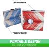 GoSports 4 x 2 ft Aluminum Cornhole Game Sets – Choose LED Lights or Standard – Set Includes 2 Foldable Regulation Size Boards, 8 Bean Bags, & Rules(Rustic)