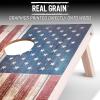GoSports 4 x 2 ft Regulation Size Wood Cornhole Boards – 10 Vintage Wood Designs (Choose Your Style)(American Flag)