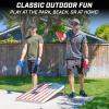 GoSports 4 x 2 ft Regulation Size Wood Cornhole Boards – 10 Vintage Wood Designs (Choose Your Style)(American Flag)