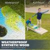 GoSports 4 x 2 ft Resort Collection All Weather Cornhole Boards – Choose Rustic, Beach, White DIY, Blue Stripe, Palms – Regulation Size Set(Beach)