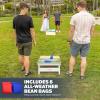 GoSports 4 x 2 ft Resort Collection All Weather Cornhole Boards – Choose Rustic, Beach, White DIY, Blue Stripe, Palms – Regulation Size Set(Beach)