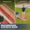GoSports 4 x 2 ft Resort Collection All Weather Cornhole Boards – Choose Rustic, Beach, White DIY, Blue Stripe, Palms – Regulation Size Set(Rustic)
