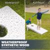 GoSports 4 x 2 ft Resort Collection All Weather Cornhole Boards – Choose Rustic, Beach, White DIY, Blue Stripe, Palms – Regulation Size Set(White DIY)