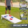 GoSports 4 x 2 ft Resort Collection All Weather Cornhole Boards – Choose Rustic, Beach, White DIY, Blue Stripe, Palms – Regulation Size Set(White DIY)
