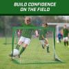 GoSports 4 x 3 ft Portable Soccer Goals for Kids – 13 Colors – Set of 2 Team Tone Pop Up Nets for Backyard(Dark Green)