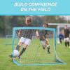 GoSports 4 x 3 ft Portable Soccer Goals for Kids – 13 Colors – Set of 2 Team Tone Pop Up Nets for Backyard(Light Blue)
