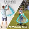 GoSports 4 x 3 ft Portable Soccer Goals for Kids – 13 Colors – Set of 2 Team Tone Pop Up Nets for Backyard(Light Blue)