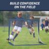GoSports 4 x 3 ft Portable Soccer Goals for Kids – 13 Colors – Set of 2 Team Tone Pop Up Nets for Backyard(Navy)