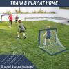 GoSports 4 x 3 ft Portable Soccer Goals for Kids – 13 Colors – Set of 2 Team Tone Pop Up Nets for Backyard(Navy)