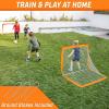GoSports 4 x 3 ft Portable Soccer Goals for Kids – 13 Colors – Set of 2 Team Tone Pop Up Nets for Backyard(Orange)