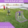 GoSports 4 x 3 ft Portable Soccer Goals for Kids – 13 Colors – Set of 2 Team Tone Pop Up Nets for Backyard(Purple)