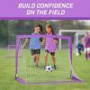 GoSports 4 x 3 ft Portable Soccer Goals for Kids – 13 Colors – Set of 2 Team Tone Pop Up Nets for Backyard(Purple)