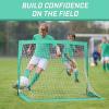 GoSports 4 x 3 ft Portable Soccer Goals for Kids – 13 Colors – Set of 2 Team Tone Pop Up Nets for Backyard(Turquoise)