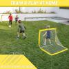 GoSports 4 x 3 ft Portable Soccer Goals for Kids – 13 Colors – Set of 2 Team Tone Pop Up Nets for Backyard(Yellow)