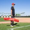 GoSports 5 ft x 5 ft Baseball & Softball Practice Hitting & Pitching Net with Bow Type Frame, Carry Bag and Strike Zone, Great for All Skill Levels(Red)