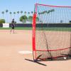GoSports 5 ft x 5 ft Baseball & Softball Practice Hitting & Pitching Net with Bow Type Frame, Carry Bag and Strike Zone, Great for All Skill Levels(Red)