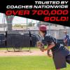 GoSports 7 ft x 7 ft Baseball & Softball Nets – Red, Black, or PRO -Practice Hitting & Pitching Net with Bow Type Frame, Carry Bag and Strike Zone, Great for All Skill Levels(Black)