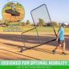 GoSports 7 ft x 7 ft PRO Baseball & Softball L Screen – Pitcher Protection Net with Wheels and Carrying Case