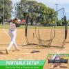 GoSports 7 x 7 ft Baseball & Softball Nets – Available in Team Colors – Batting & Pitching Net with Strike Zone(Black)