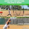 GoSports 7 x 7 ft Baseball & Softball Nets – Available in Team Colors – Batting & Pitching Net with Strike Zone(Black)