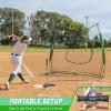 GoSports 7 x 7 ft Baseball & Softball Nets – Available in Team Colors – Batting & Pitching Net with Strike Zone(Green)