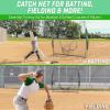 GoSports 7 x 7 ft Baseball & Softball Nets – Available in Team Colors – Batting & Pitching Net with Strike Zone(Green)