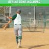 GoSports 7 x 7 ft Baseball & Softball Nets – Available in Team Colors – Batting & Pitching Net with Strike Zone(Green)