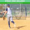 GoSports 7 x 7 ft Baseball & Softball Nets – Available in Team Colors – Batting & Pitching Net with Strike Zone(Navy)