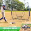 GoSports 7 x 7 ft Baseball & Softball Nets – Available in Team Colors – Batting & Pitching Net with Strike Zone(Navy)