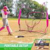 GoSports 7 x 7 ft Baseball & Softball Nets – Available in Team Colors – Batting & Pitching Net with Strike Zone(Pink)