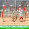 GoSports 7 x 7 ft Baseball & Softball Nets – Available in Team Colors – Batting & Pitching Net with Strike Zone(Red)