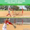 GoSports 7 x 7 ft Baseball & Softball Nets – Available in Team Colors – Batting & Pitching Net with Strike Zone(Red)