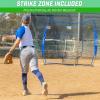GoSports 7 x 7 ft Baseball & Softball Nets – Available in Team Colors – Batting & Pitching Net with Strike Zone(Royal)