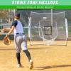 GoSports 7 x 7 ft Baseball & Softball Nets – Available in Team Colors – Batting & Pitching Net with Strike Zone(White)