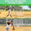 GoSports 7 x 7 ft Baseball & Softball Nets – Available in Team Colors – Batting & Pitching Net with Strike Zone(White)