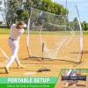 GoSports 7 x 7 ft Baseball & Softball Nets – Available in Team Colors – Batting & Pitching Net with Strike Zone(White)
