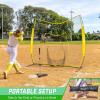 GoSports 7 x 7 ft Baseball & Softball Nets – Available in Team Colors – Batting & Pitching Net with Strike Zone(Yellow)
