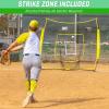 GoSports 7 x 7 ft Baseball & Softball Nets – Available in Team Colors – Batting & Pitching Net with Strike Zone(Yellow)