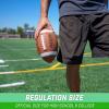 GoSports Combine Football 6 Pack – Regulation Size for High School and College – Official Composite Leather Balls