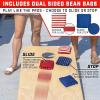 GoSports Dual Sided Cornhole Bean Bags – Slide and Stop Regulation Tournament Bean Bags, Set of 8(Red Blue)