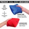 GoSports Dual Sided Cornhole Bean Bags – Slide and Stop Regulation Tournament Bean Bags, Set of 8(Red and Blue)