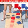 GoSports Dual Sided Cornhole Bean Bags – Slide and Stop Regulation Tournament Bean Bags, Set of 8(Red and Blue)